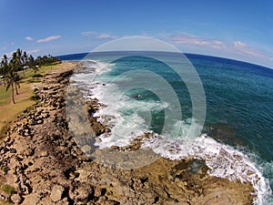 Aerial view of Hawaiian Coastline