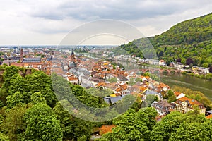 Aerial view of Heidelberg city, Baden-Wurttemberg, Germany