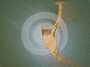 Aerial view from a height of 500 meters, from the dune island `Las Dunas de San Cosme y Damian` in the middle of the Rio Parana. photo
