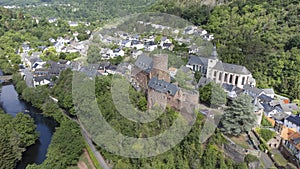 Aerial view on the Heimbach castle