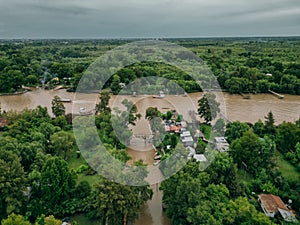 aerial View from the helicopter for Tigre, Buenos Aires, Argentina