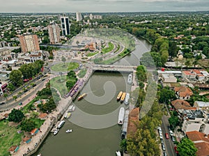 aerial View from the helicopter for Tigre, Buenos Aires, Argentina