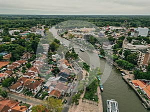 aerial View from the helicopter for Tigre, Buenos Aires, Argentina