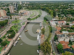 aerial View from the helicopter for Tigre, Buenos Aires, Argentina