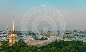 Aerial view of Hermitage palace in St Peterburg