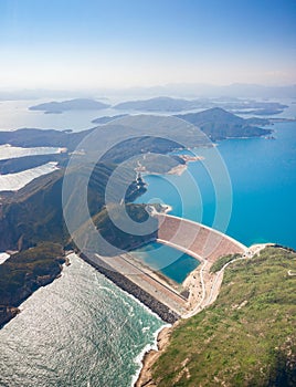 Aerial view of High Island Reservoir, Sai Kung, Hong Kong