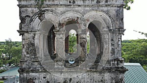 Aerial view of the hightest floor of old bell tower of Lavang church