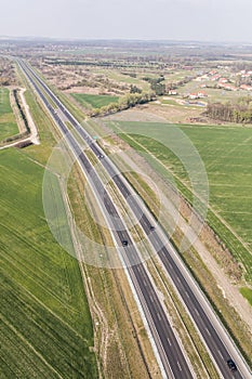 aerial view of the highway