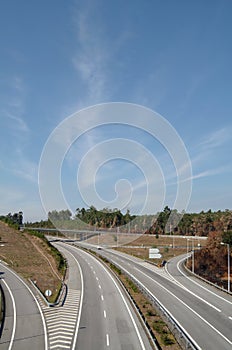 Aerial view of a highway