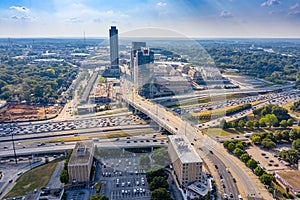 Aerial view Highway 75 in downtown Atlanta