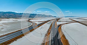 Aerial view of the Highway across America, USA.