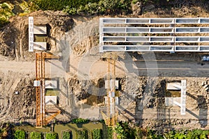 Aerial view of highway construction site