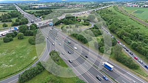 Aerial view of a highway intersection