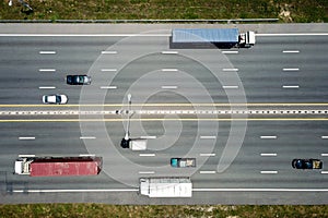 Aerial view of highway in Thailand.