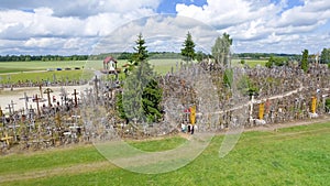 Aerial view of Hill of Crosses, Lithuania