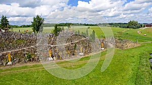 Aerial view of Hill of Crosses, Lithuania