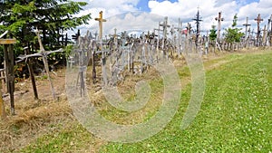 Aerial view of Hill of Crosses, Lithuania