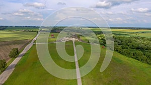 Aerial view of Hill of Crosses, Lithuania