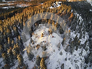 Aerial view of Hill Ukko in the National Park Koli