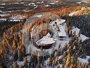 Aerial view of Hill Ukko in the National Park Koli Finland.