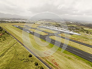 Aerial view of Hilo International Airport Runway, Hawaii