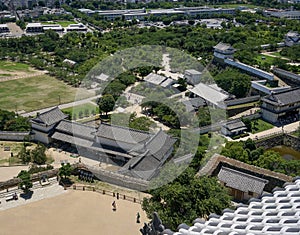 Aerial view of Himeji City, Japan