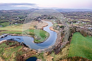 Aerial view of the historic church and graveyardof Inver in County Donegal - Ireland.