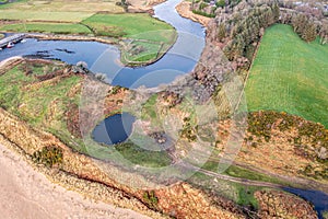 Aerial view of the historic church and graveyardof Inver in County Donegal - Ireland.