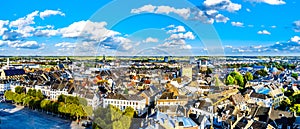 Aerial view of the historic city of Maastricht in the Netherlands as seen from the tower of the St.John Church