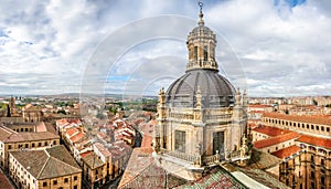 Aerial view of the historic city of Salamanca from the Top of Ig