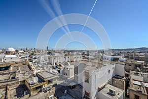 The aerial view of historic city of Tunis