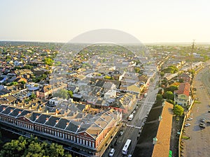 Aerial view historic French Quarter in New Orleans, Louisiana, U