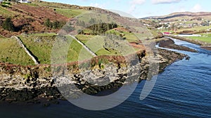 Aerial view of historic Ringfort by Kilcar in County Donegal - Ireland