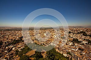 Aerial view of the historic Spanish city of Granada