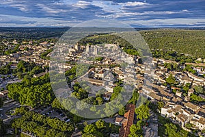 Aerial view of the historic town of Uzes, France photo