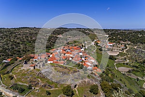 Aerial view of the historic village of Castelo Mendo in Portugal photo