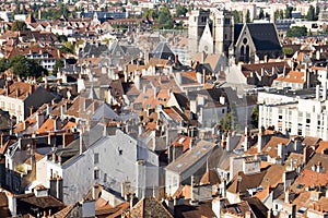 Aerial view of the historical centre of Dijon