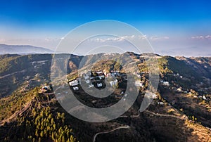 Aerial view of the historical site where Buddha Shakyamuni sacrificed himself for hungry tigress