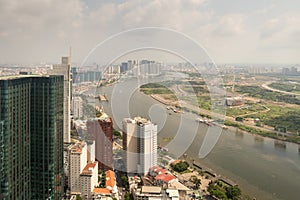 Aerial view of Ho Chi Minh City former Saigon