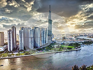 Aerial view of Ho Chi Minh City skyline