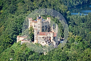 Aerial view of Hohenschwangau castle, Bavaria