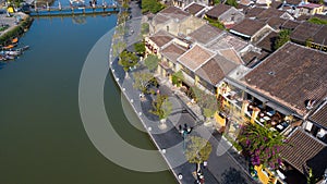 Aerial view of Hoi An old town or Hoian ancient town photo