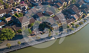 Aerial view of Hoi An old town or Hoian ancient town