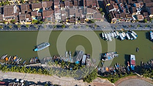 Aerial view of Hoi An old town or Hoian ancient town