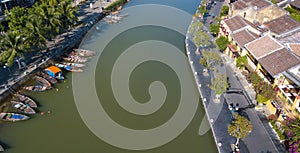 Aerial view of Hoi An old town or Hoian ancient town