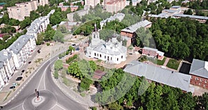 Aerial view of Holy Trinity Mariinsky Convent at city Yegorievsk. Russia