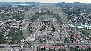 Aerial view of homes in Gaborone, Botswana