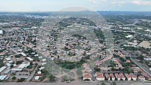 Aerial view of homes in Gaborone, Botswana