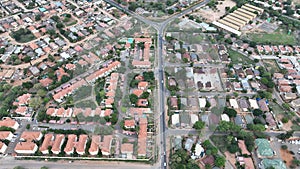 Aerial view of homes in Gaborone, Botswana