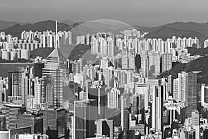 Aerial view of Hong Kong city